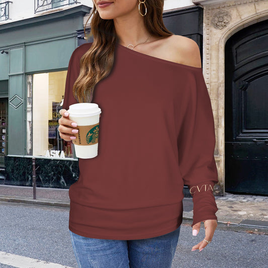 CVTACAMP .it Authentice Off-Shoulder Long Sleeve (Wine)