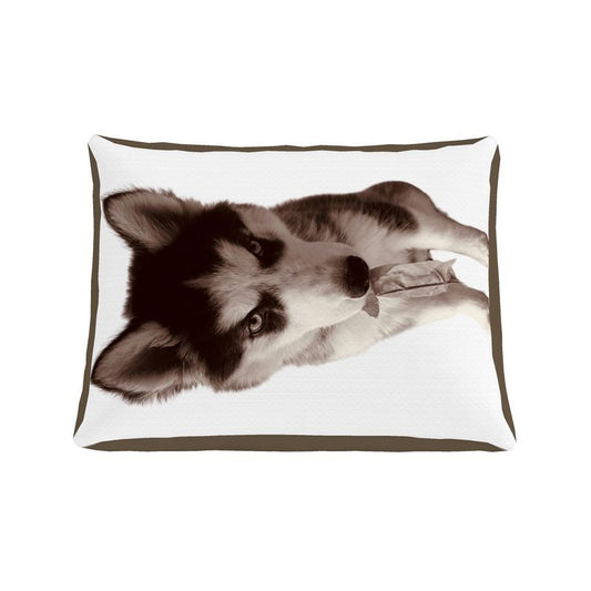 Lone Wolfsky™️ Non gioco a fingere | Cuccia per animali domestici (bianco/marrone) 