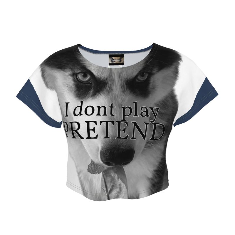 Lone Wolfsky™️ I Don’t Play Pretend | Crop Tee (Blue)