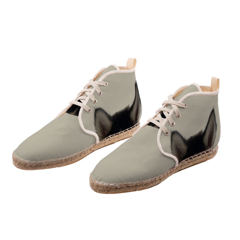 Lone Wolfsky™️ Unisex High Top Espadrilles (Wheat)