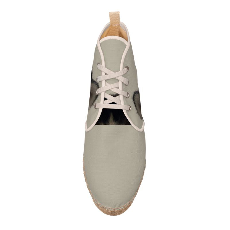 Lone Wolfsky™️ Unisex High Top Espadrilles (Wheat)