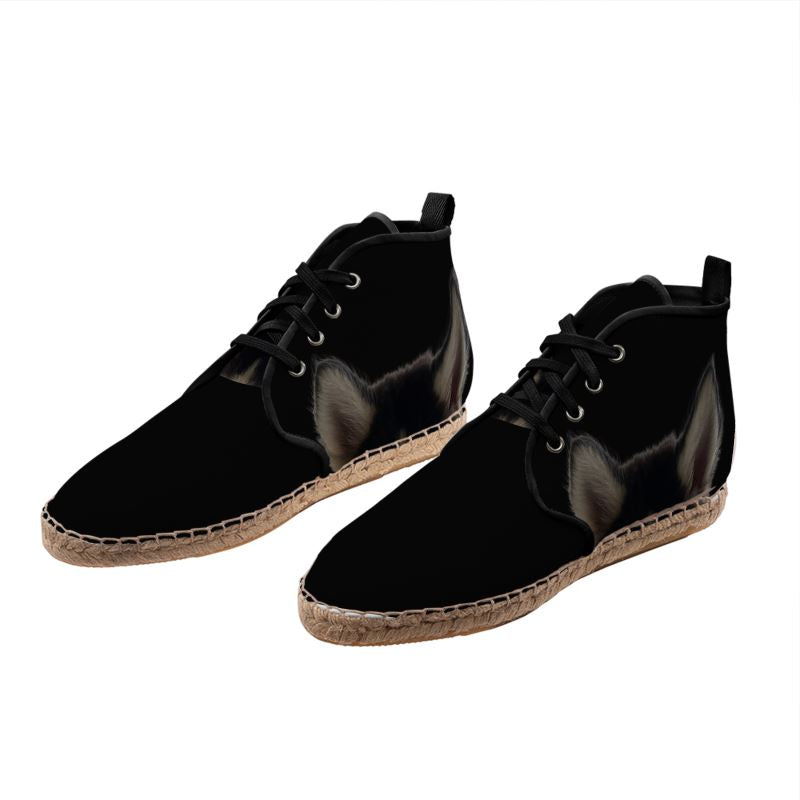 Espadrillas alte unisex Lone Wolfsky™️ (nere) 