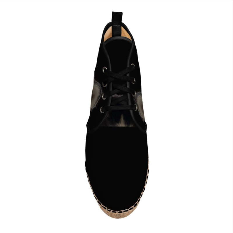 Espadrillas alte unisex Lone Wolfsky™️ (nere) 