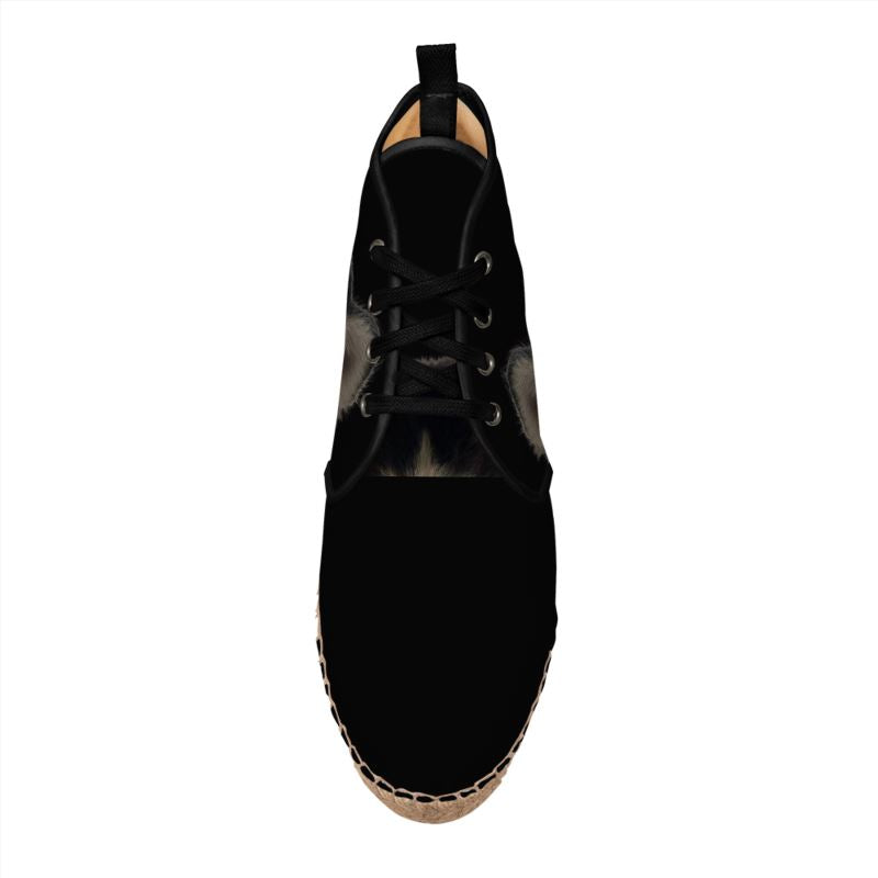 Espadrillas alte unisex Lone Wolfsky™️ (nere) 