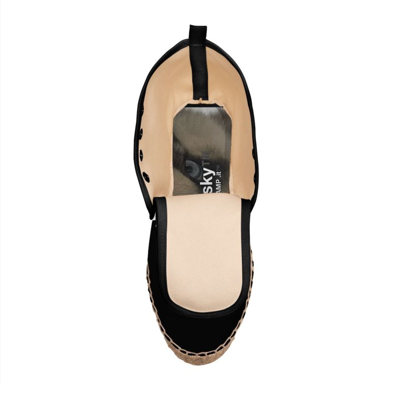 Espadrillas alte unisex Lone Wolfsky™️ (nere) 