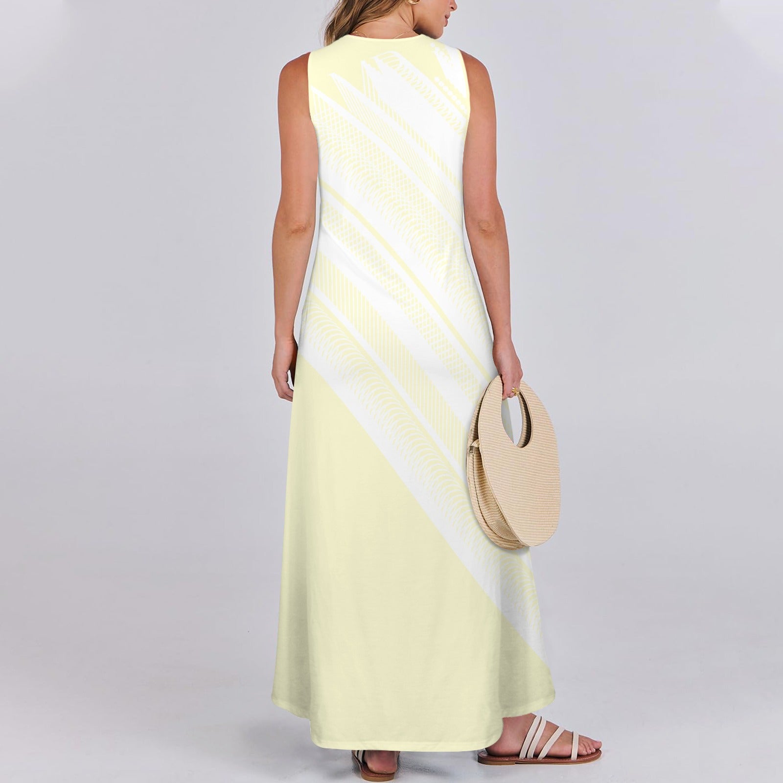 CVTACAMP .it Autentice Log Feather Maxi Dress (Sand)