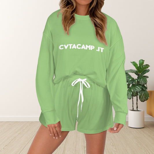 CVTACAMP .it Authentic Pajama Top & Shorts (Verde)