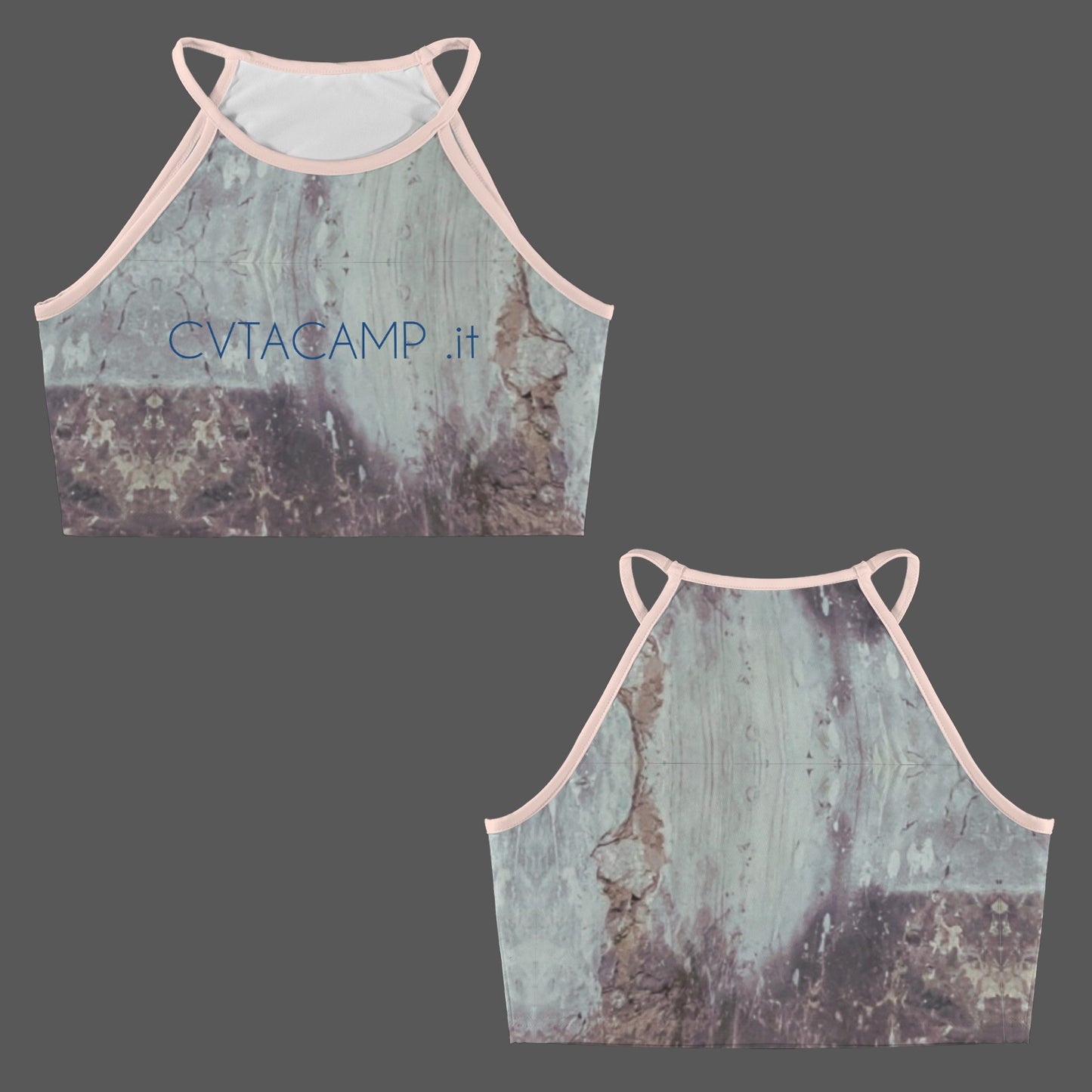 CVTACAMP .it Autentice Pink Concrete Spaghetti Tank