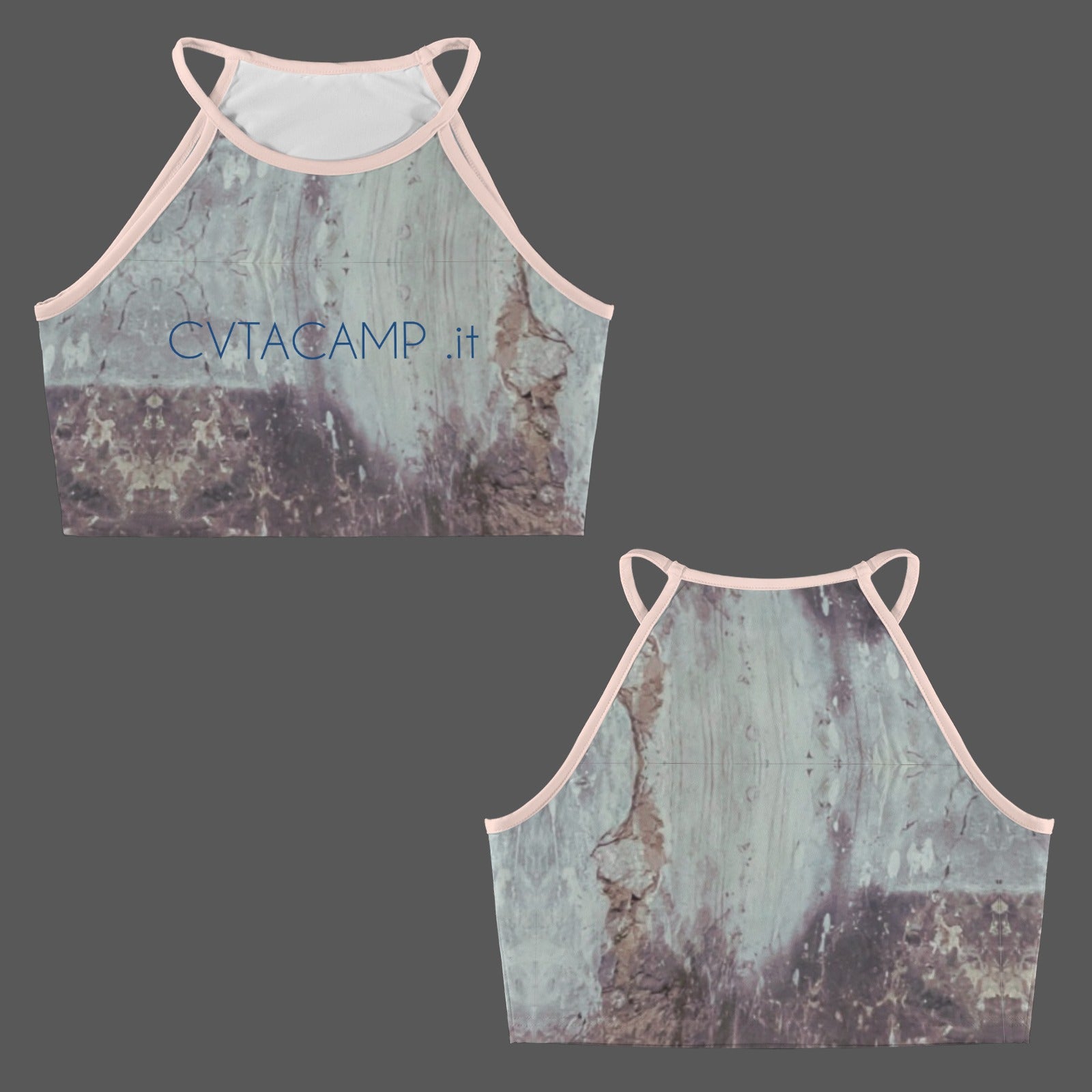 CVTACAMP .it Autentice Pink Concrete Spaghetti Tank