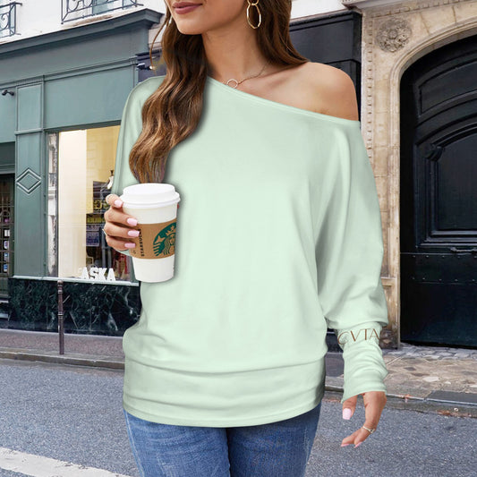 CVTACAMP .it Authentice Off-Shoulder Long Sleeve (Sea)