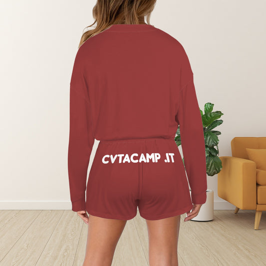 CVTACAMP .it Authentic Pajama Top & Shorts (Crimson)