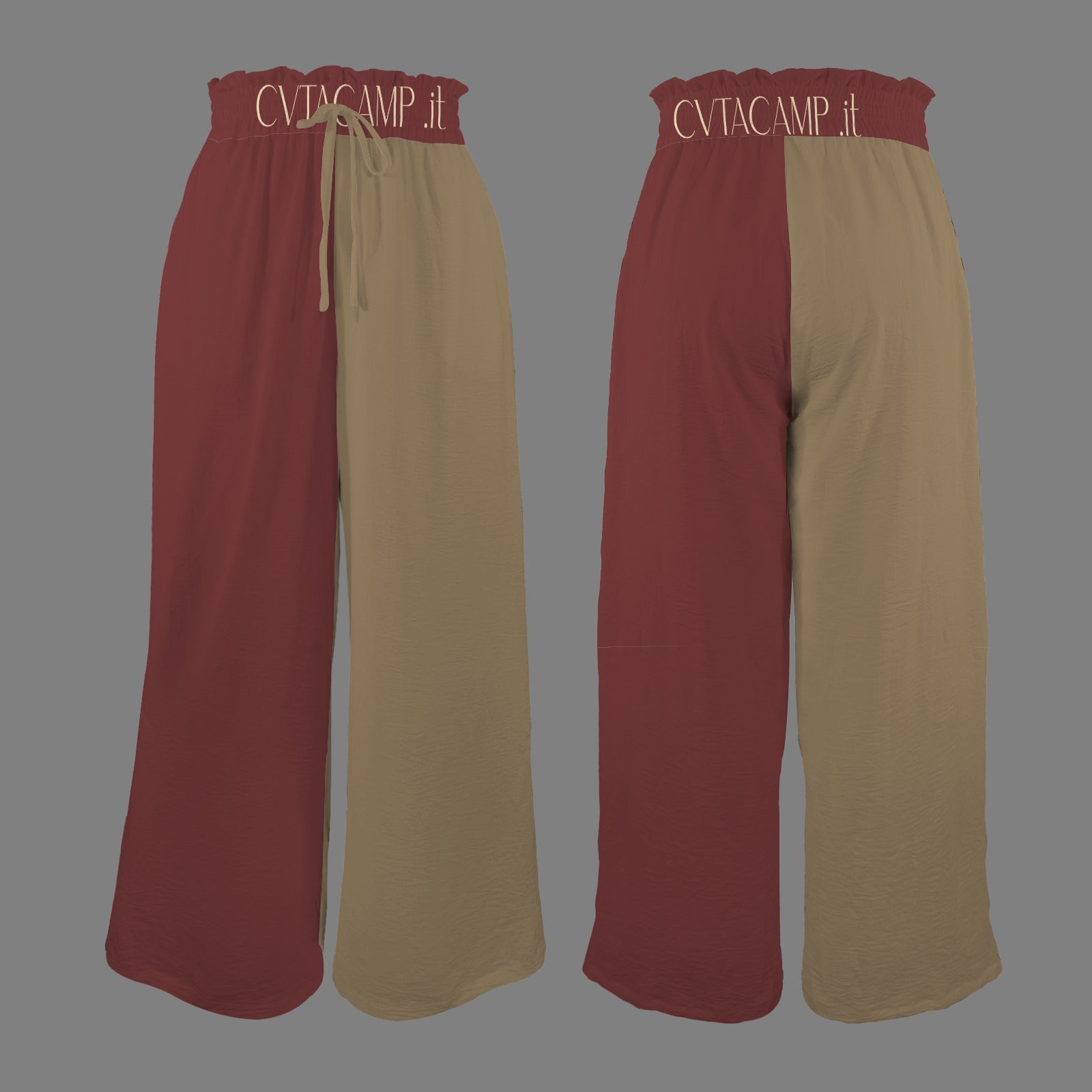 CVTACAMP .it Autentice Palazzo Pants (Wine &amp; Vine)