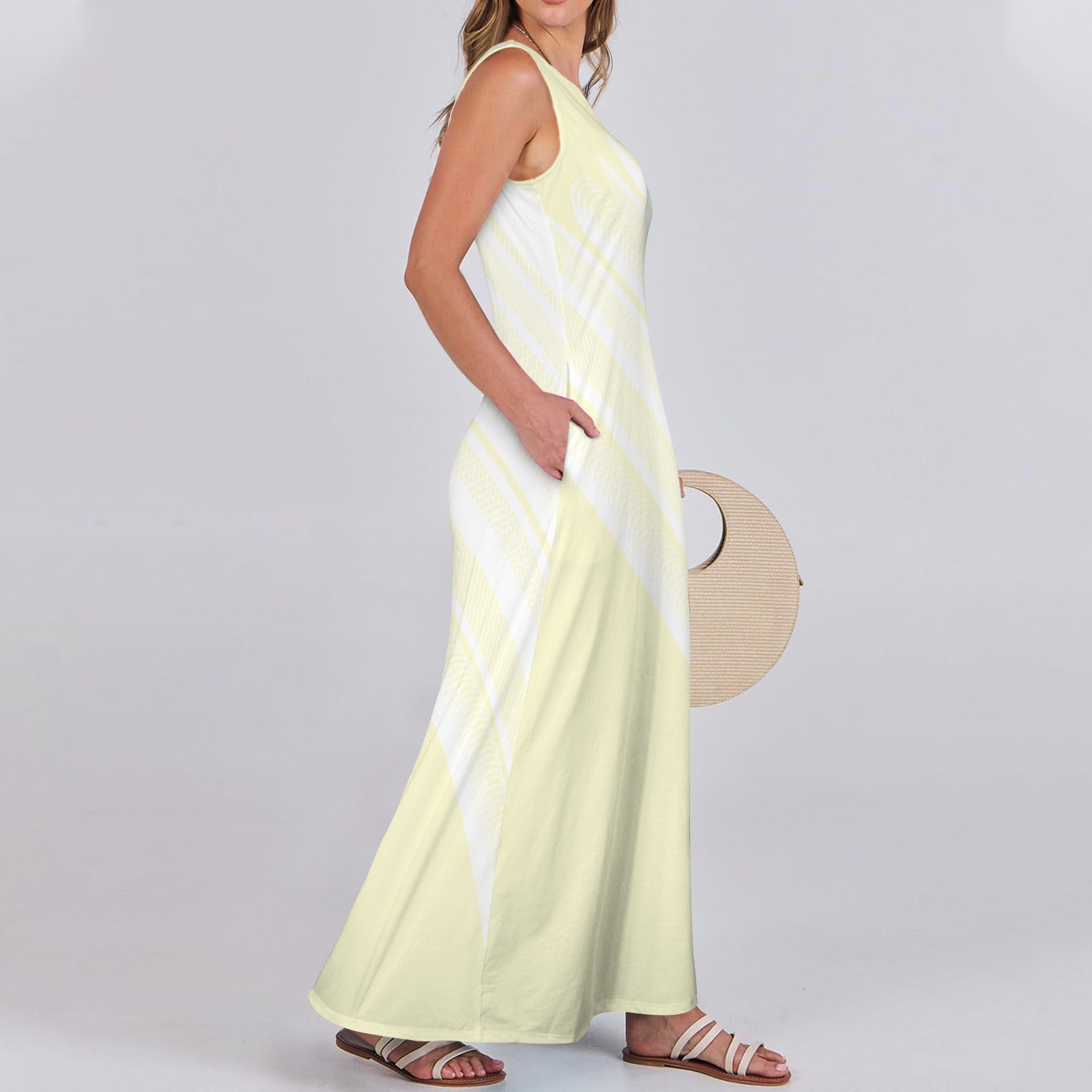 CVTACAMP .it Autentice Log Feather Maxi Dress (Sand)