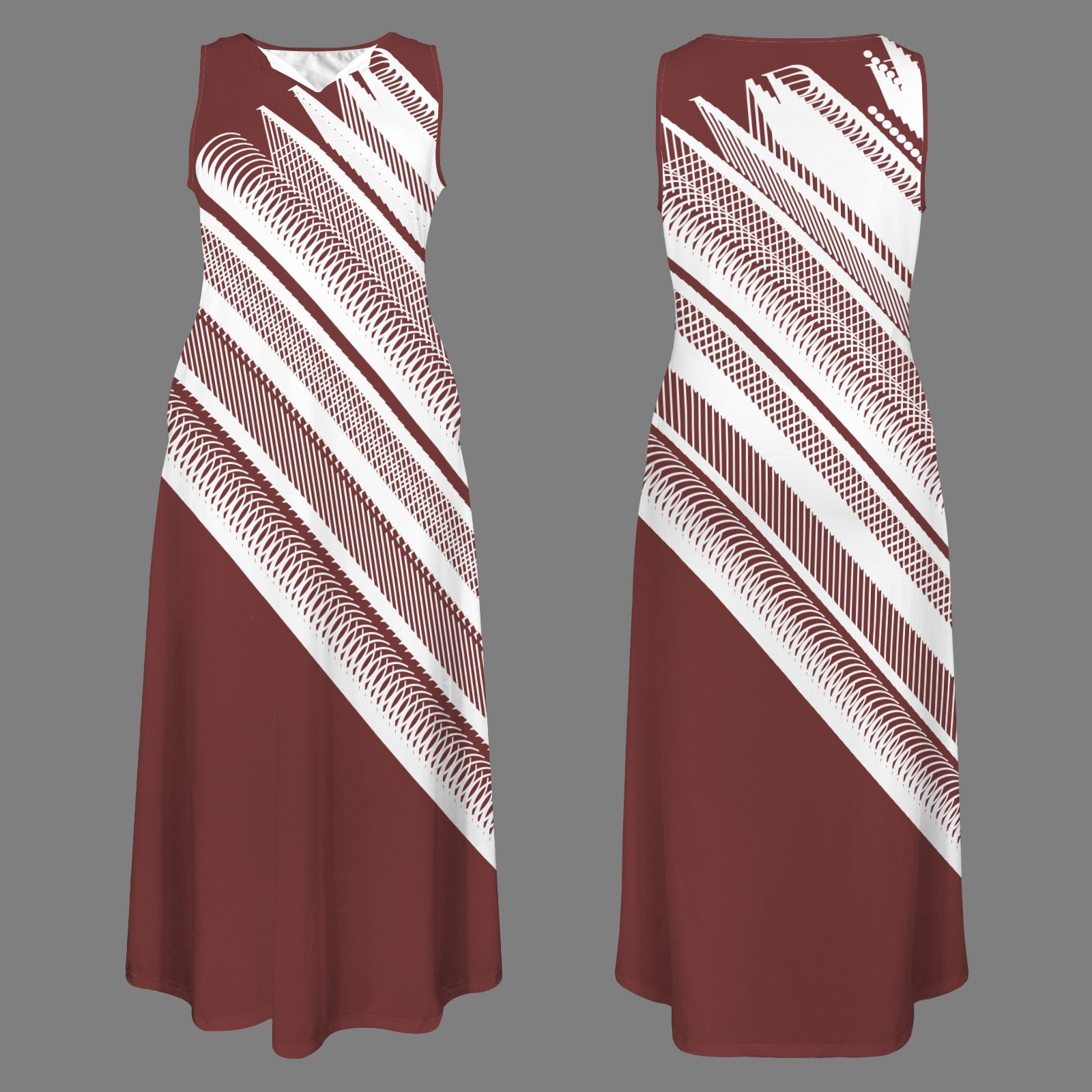 CVTACAMP .it Autentice Logo Feather Maxi Dress (Wine)