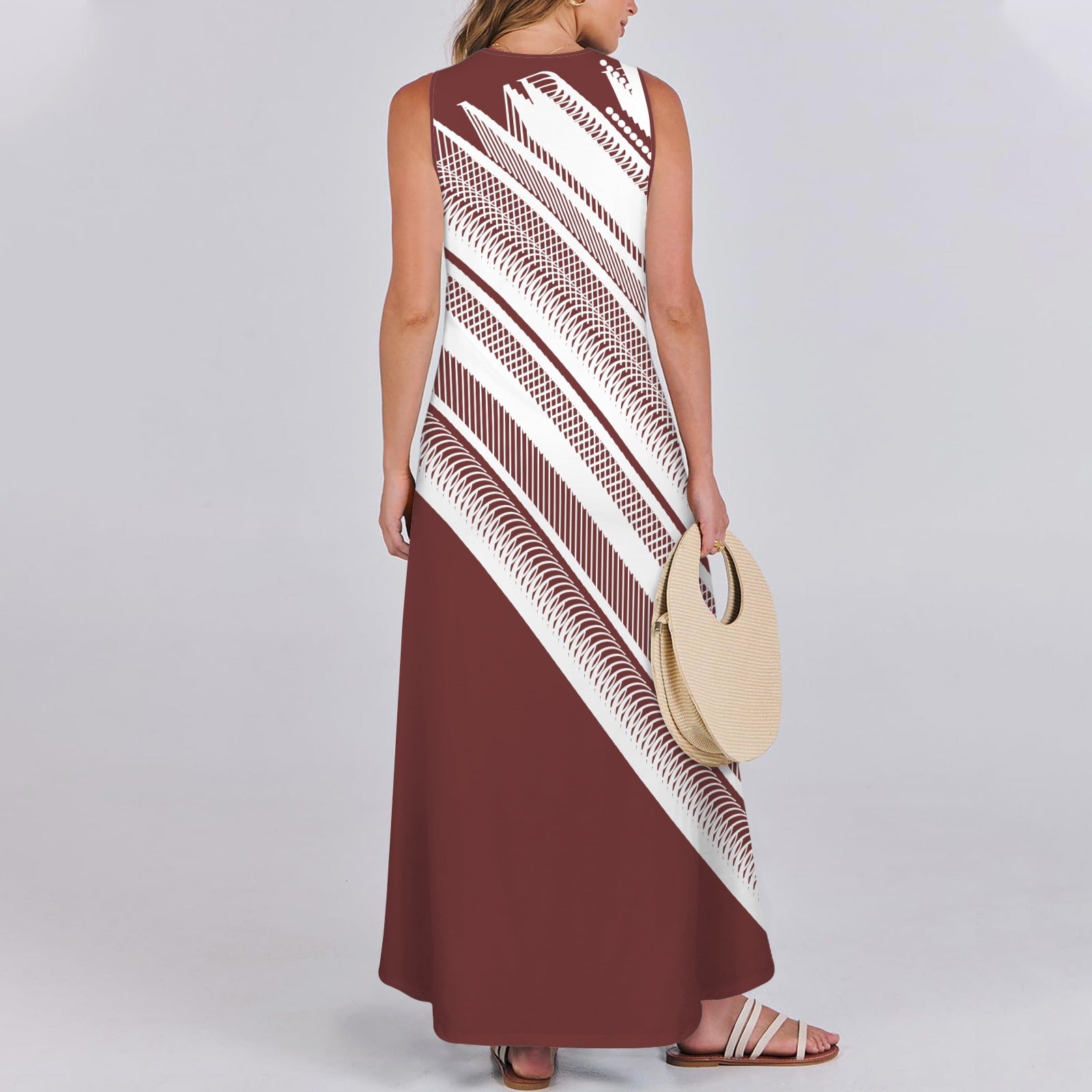CVTACAMP .it Autentice Logo Feather Maxi Dress (Wine)